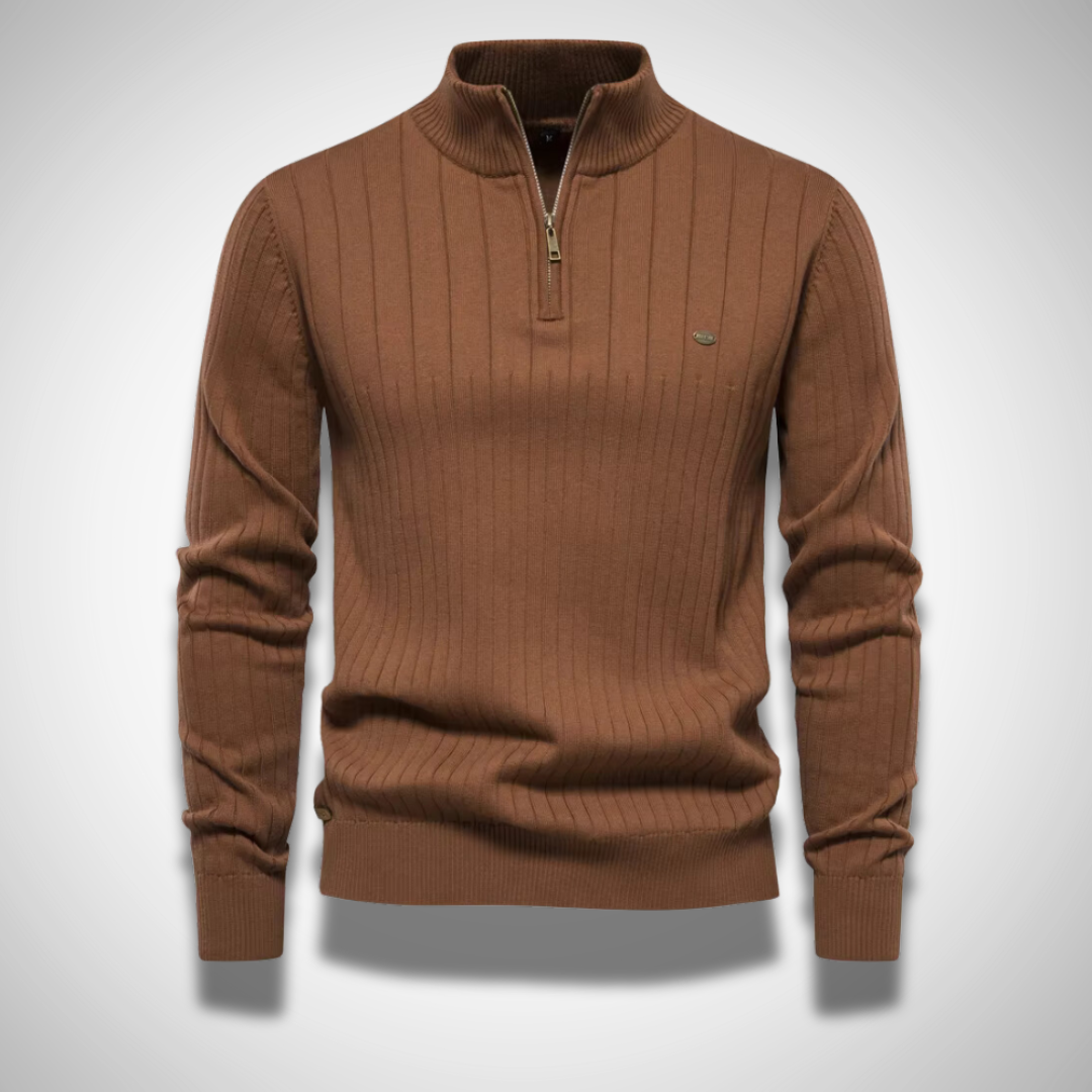 Baumwoll-Pullover mit Reißverschluss für Herren – Stilvoll & Bequem