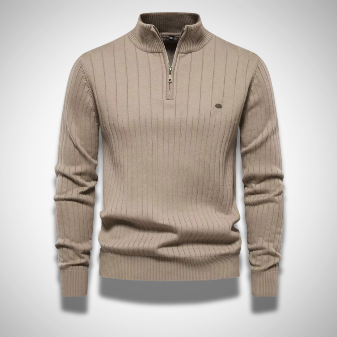 Baumwoll-Pullover mit Reißverschluss für Herren – Stilvoll & Bequem