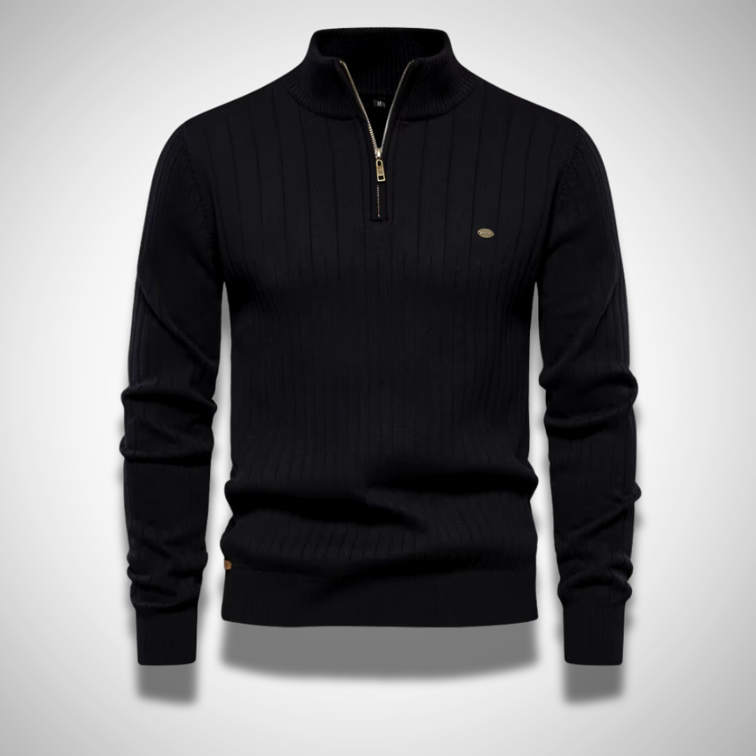 Baumwoll-Pullover mit Reißverschluss für Herren – Stilvoll & Bequem