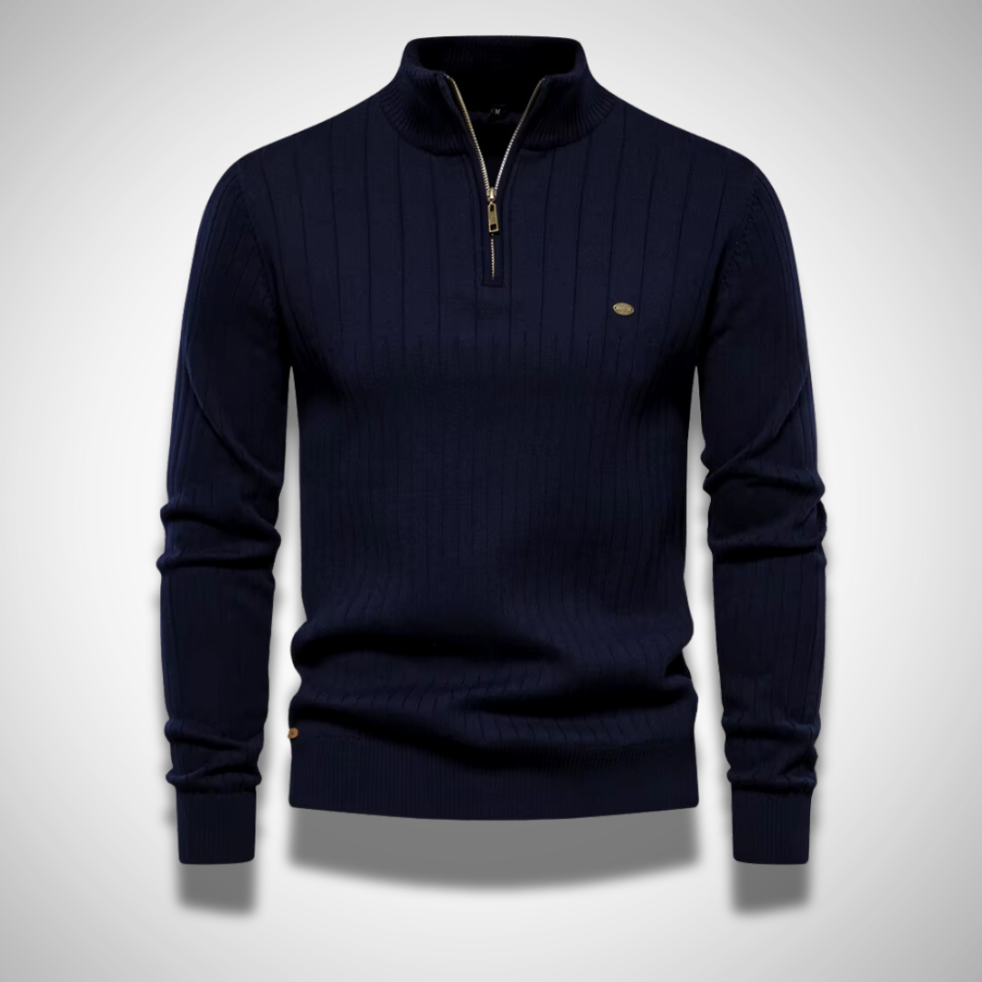 Baumwoll-Pullover mit Reißverschluss für Herren – Stilvoll & Bequem