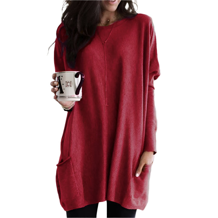 Casual Chic – Damenpullover aus Baumwolle – Bequem mit Praktischen Taschen