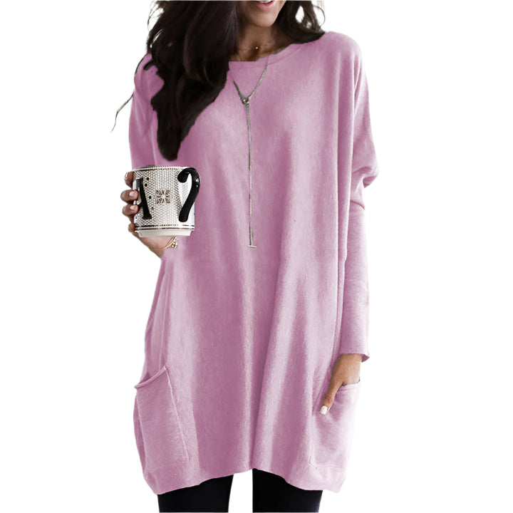 Casual Chic – Damenpullover aus Baumwolle – Bequem mit Praktischen Taschen