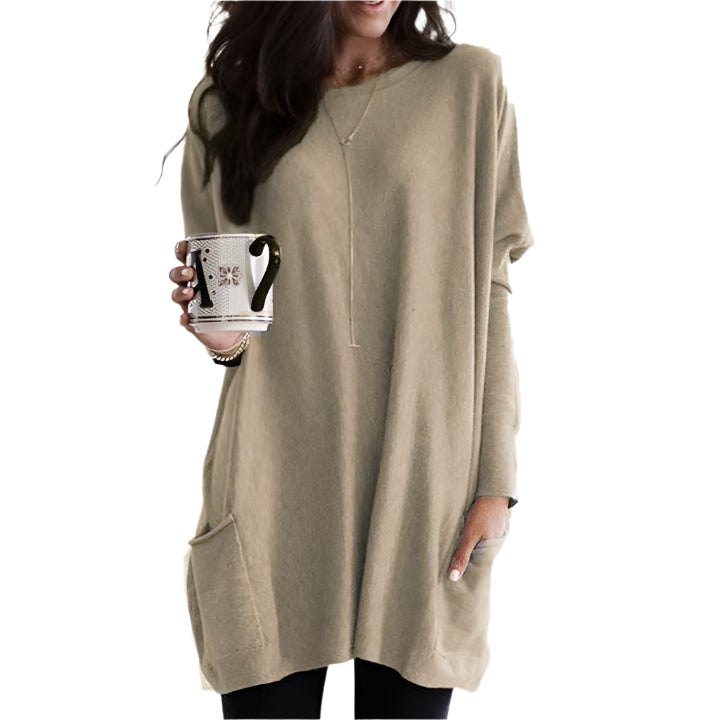 Casual Chic – Damenpullover aus Baumwolle – Bequem mit Praktischen Taschen