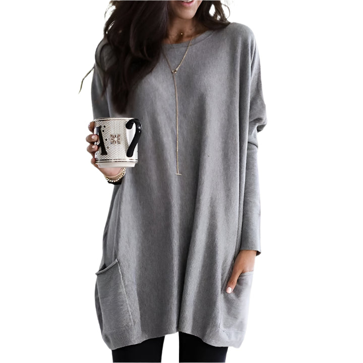 Casual Chic – Damenpullover aus Baumwolle – Bequem mit Praktischen Taschen