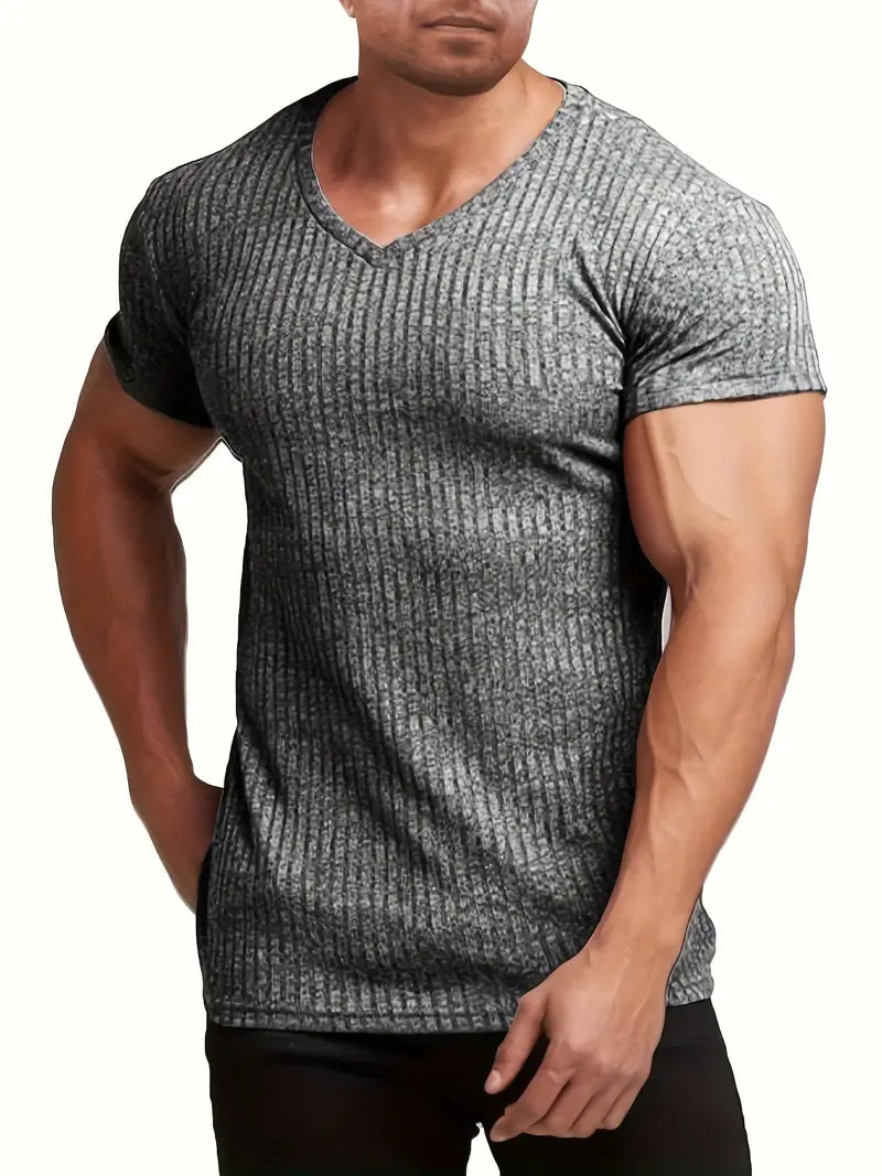 Casual Herren – V-Ausschnitt Shirt – Figurbetont & Vielseitig