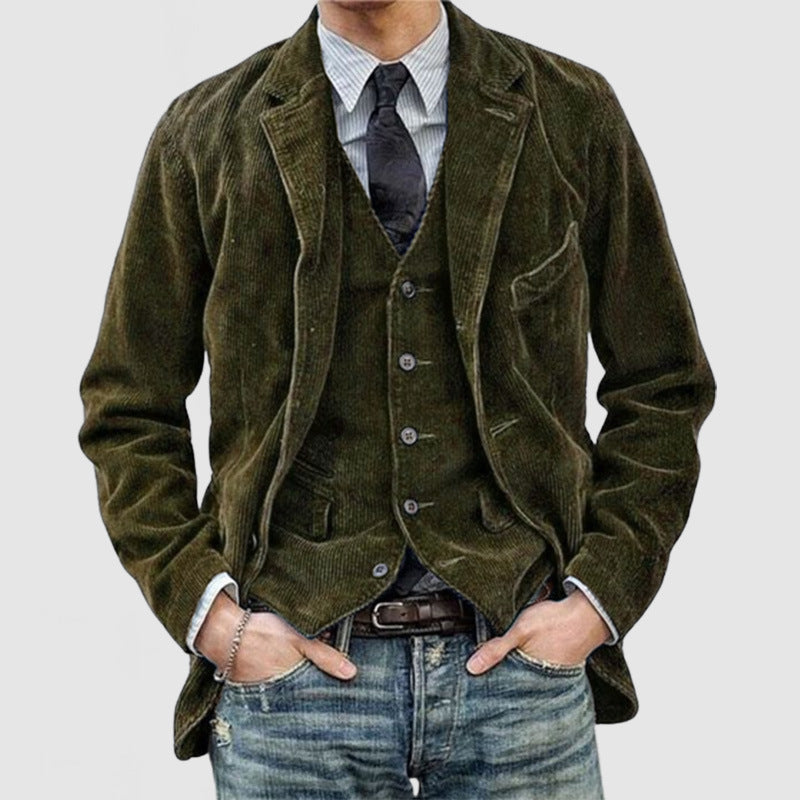 Cord-Sakko Herren – Stilvolles Blazer-Set – Vielseitig & Komfortabel 1