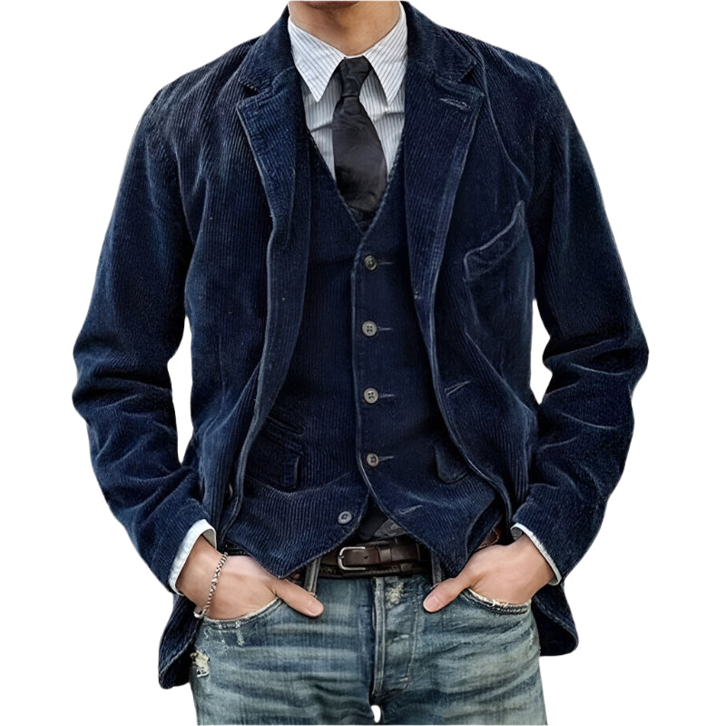 Cord-Sakko Herren – Stilvolles Blazer-Set – Vielseitig & Komfortabel 0