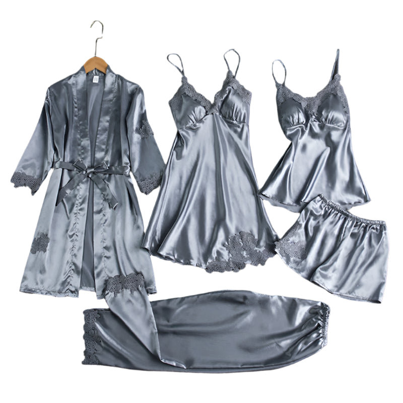 Damen Pyjama-Set – Elegante Seide für Komfort und Stil