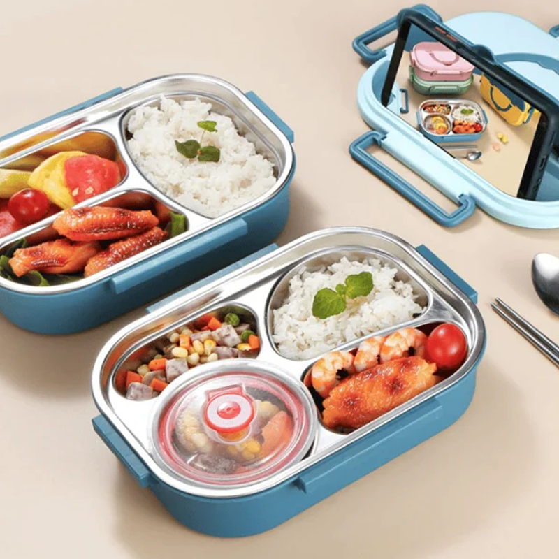 Edelstahl Lunchbox – Auslaufsicher & Temperaturhaltend – Ideal für Büro und Ausflüge
