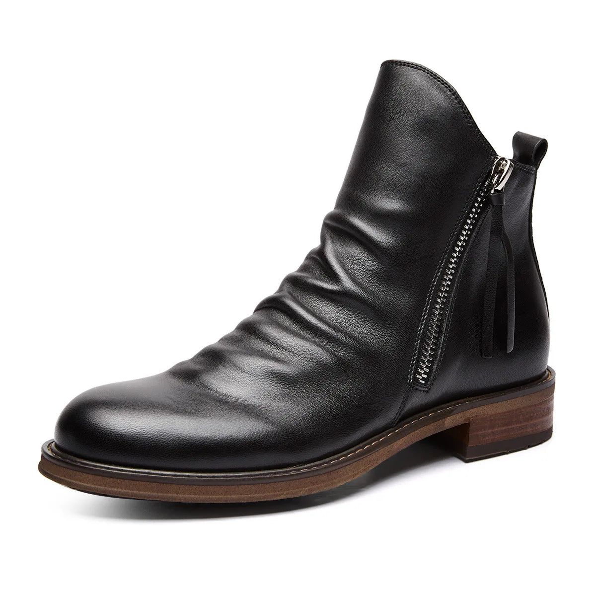 Elegante Chelsea Herrenstiefel – Hochwertiges Leder in Schwarz & Braun – Bequemer Tragekomfort