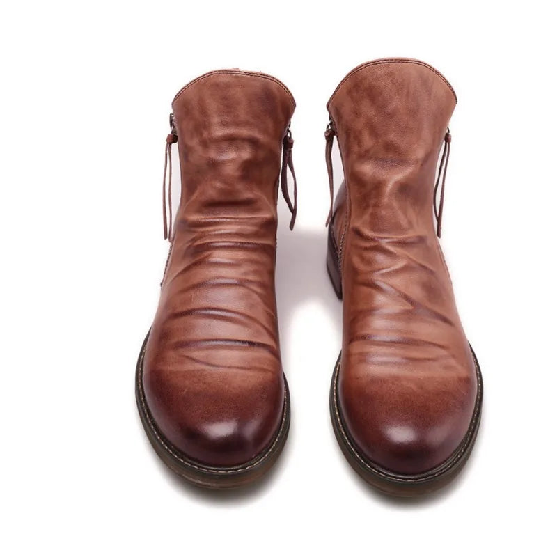 Elegante Chelsea Herrenstiefel – Hochwertiges Leder in Schwarz & Braun – Bequemer Tragekomfort