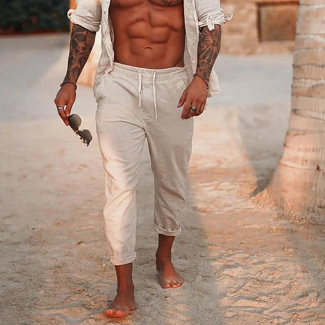 Elegante Herren Leinenhose – Lässig & Atmungsaktiv – Perfekt Für Sommerabenteuer
