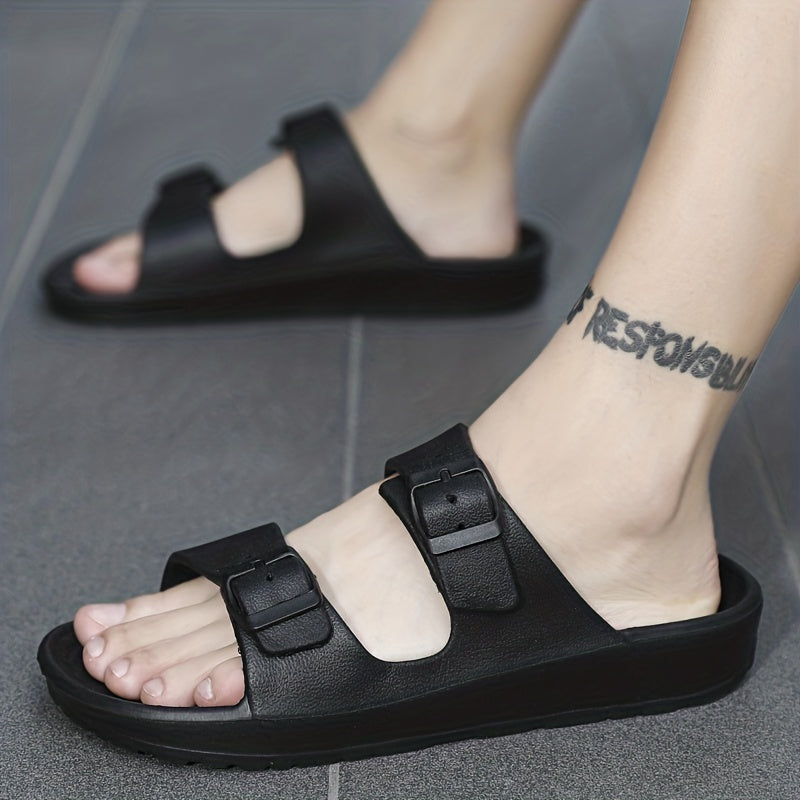 Elegante Herren Sandalen – Komfortabel mit Doppel-Schnalle aus Hochwertigem Leder