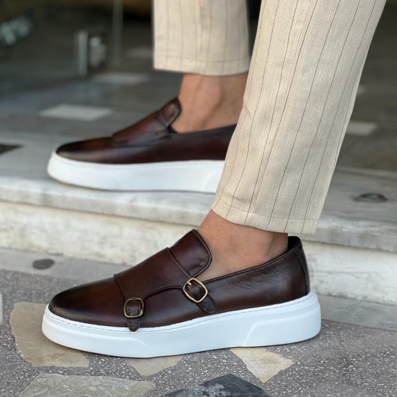 Elegante Herren Schuhe – Slip-On Loafers mit Doppelschnallen – Bequem & Stilvoll
