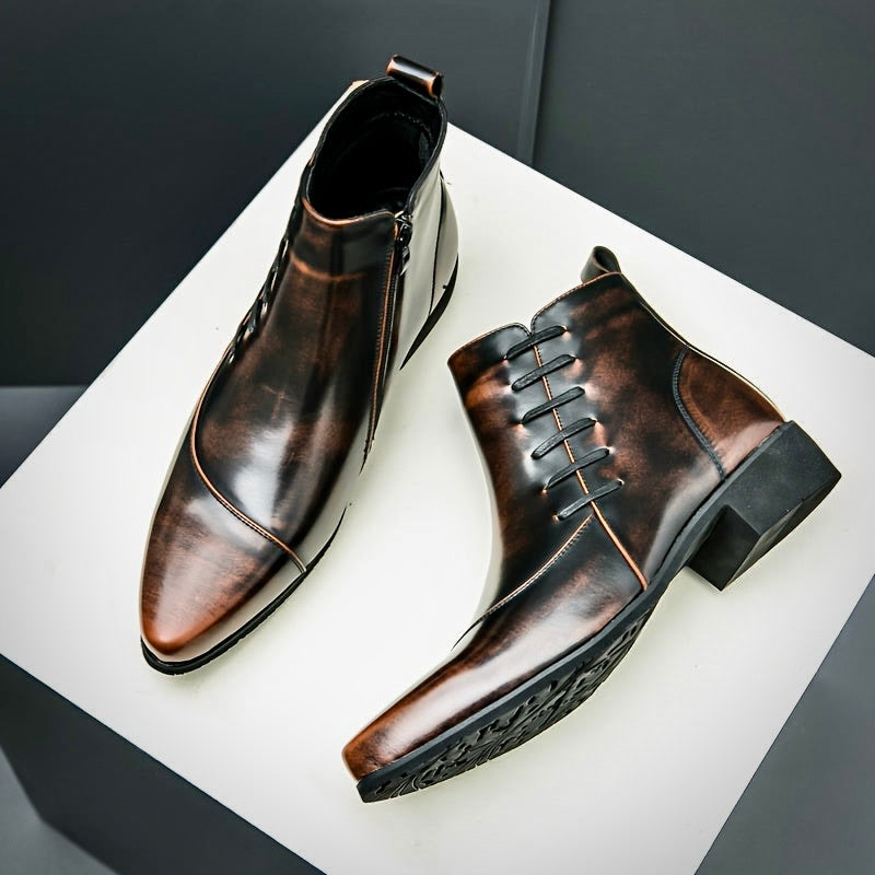 Elegante Herrenstiefel – Handgefertigte Lederstiefel in Schwarz – Premium Italienisches Echtleder