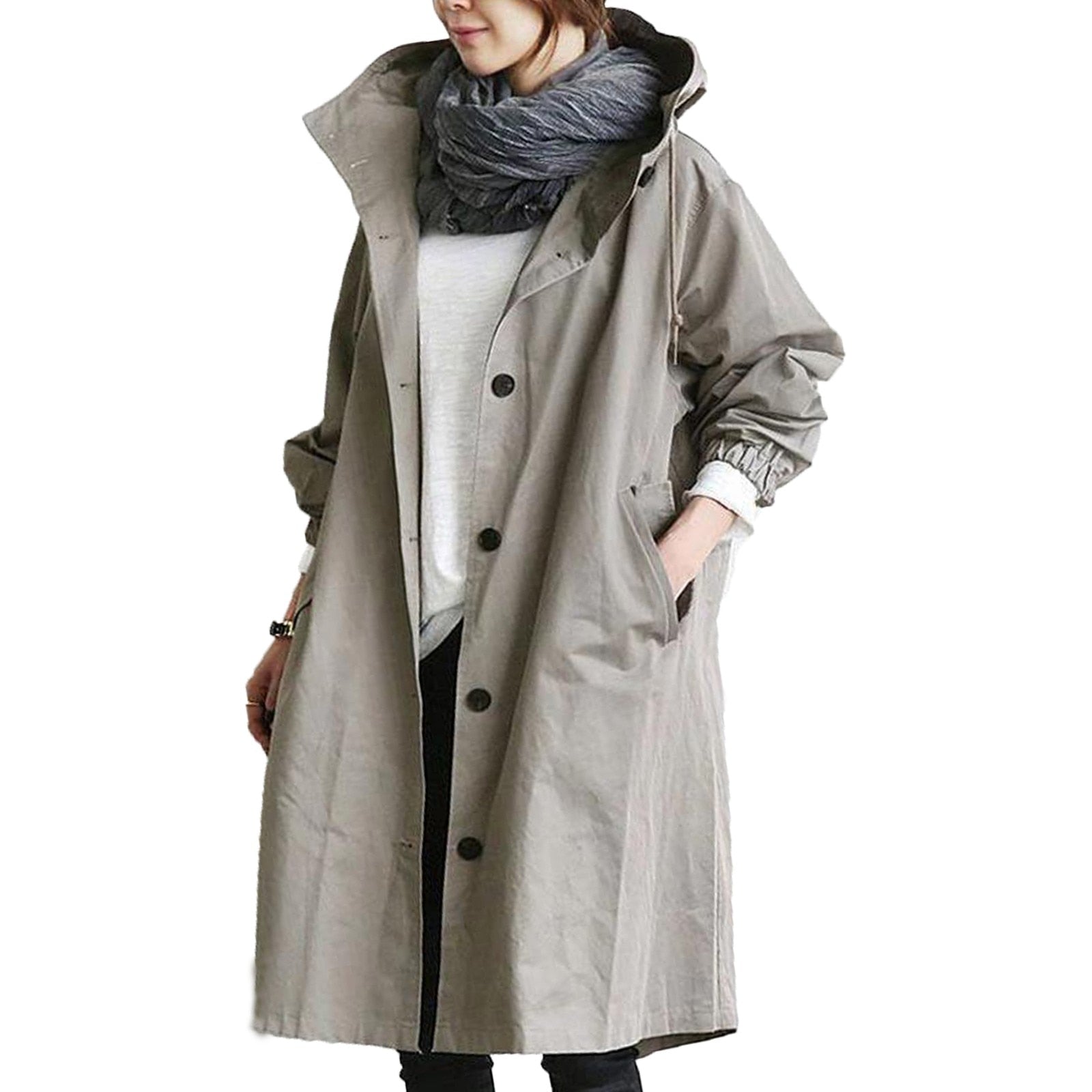 Elegante Lange Regenjacke Damen – Wasserdicht & Atmungsaktiv – Stilvoller Schutz bei jedem Wetter 4