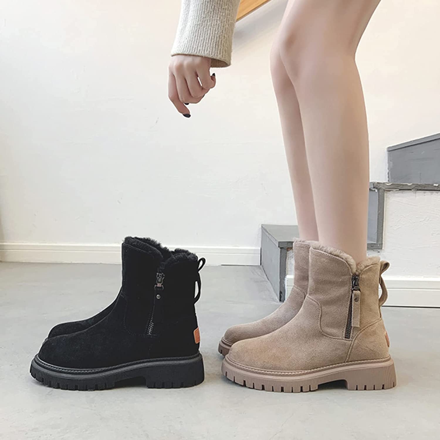 Elegante Samtstiefel Damen Schwarz – Warm & Vielseitig für Winteraktivitäten