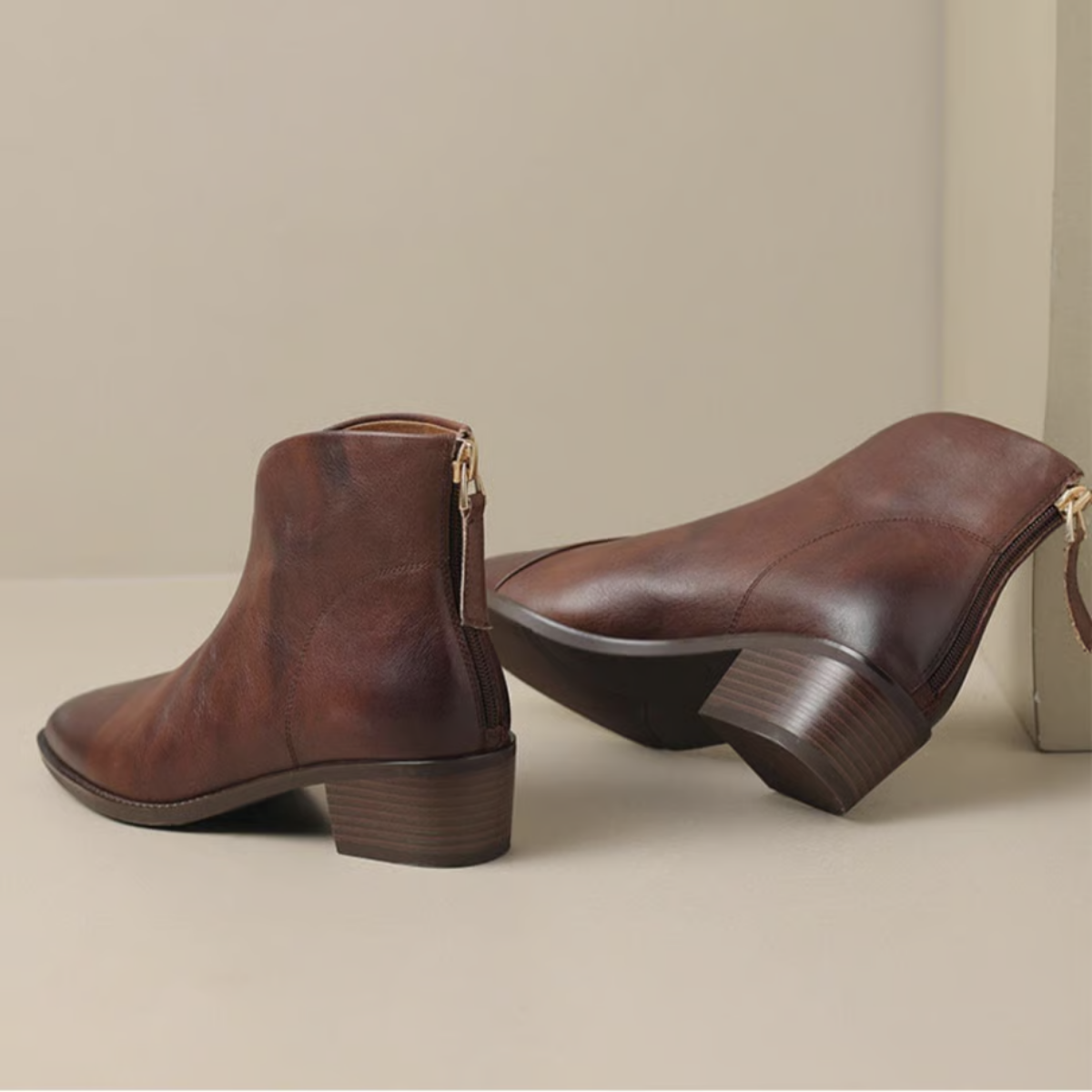 Elegante Damen Stiefelette – Hochwertiges Leder mit Blockabsatz 9