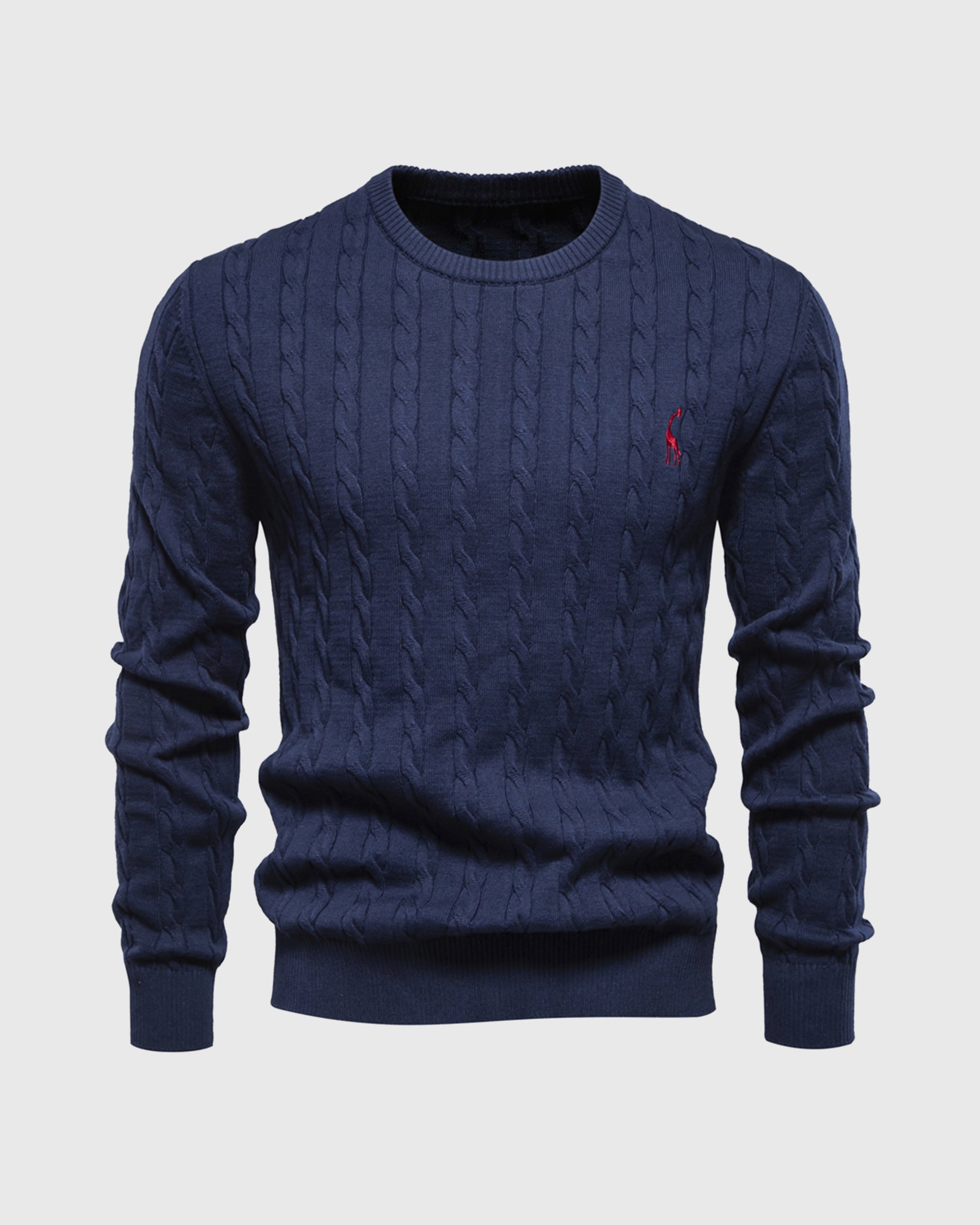 Eleganter Herren Zopfmuster Strickpullover – Hochwertige Baumwolle für Komfort