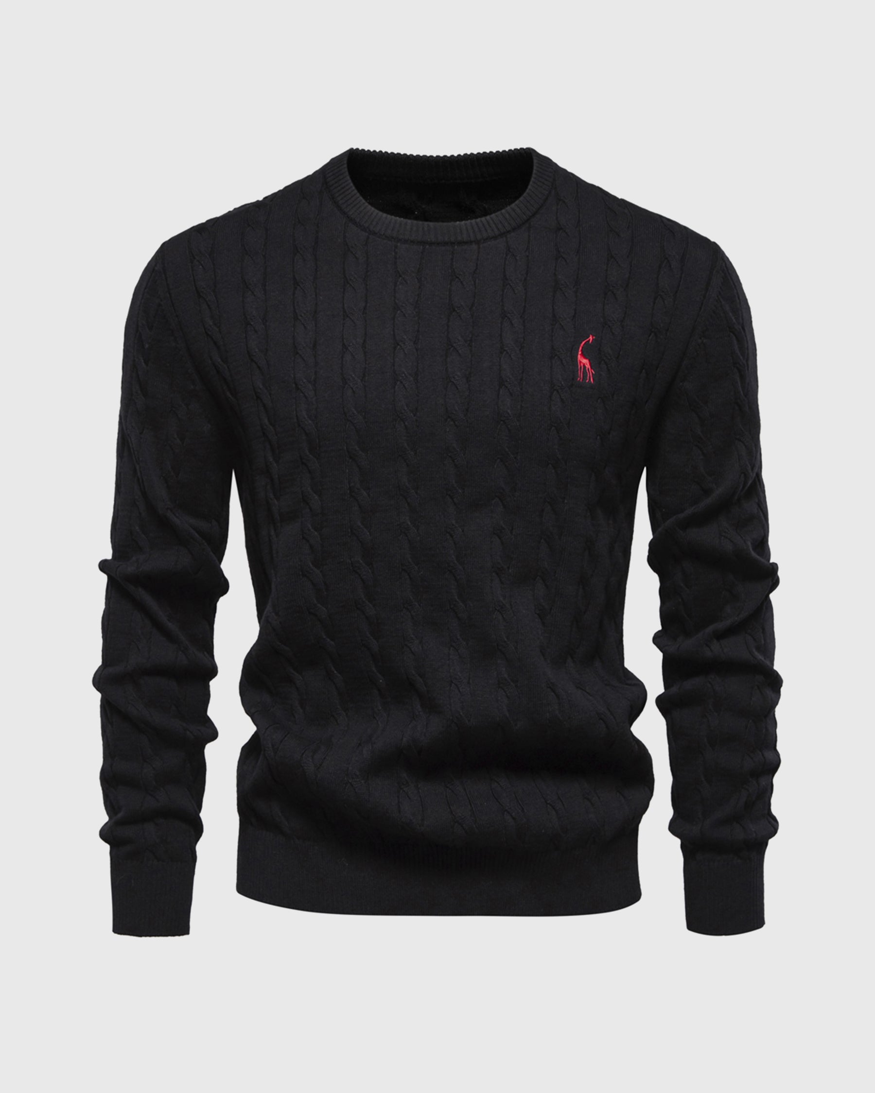 Eleganter Herren Zopfmuster Strickpullover – Hochwertige Baumwolle für Komfort
