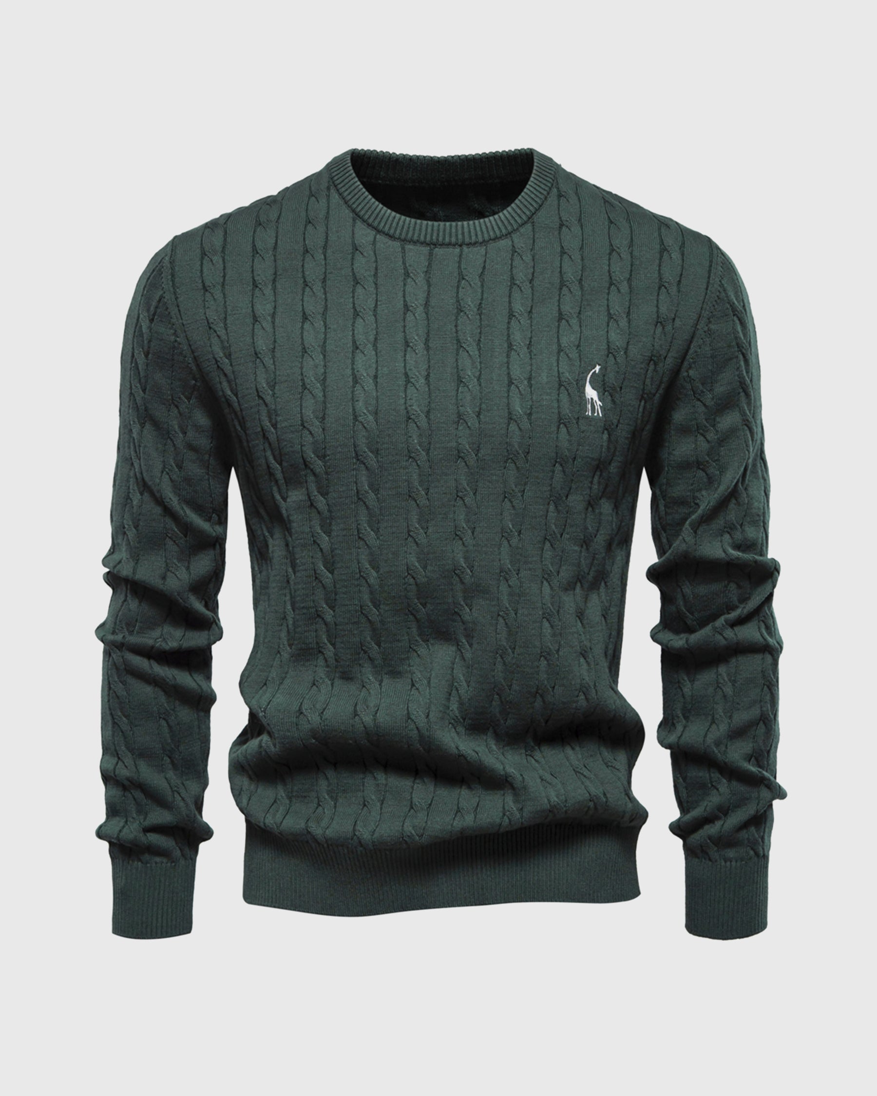 Eleganter Herren Zopfmuster Strickpullover – Hochwertige Baumwolle für Komfort