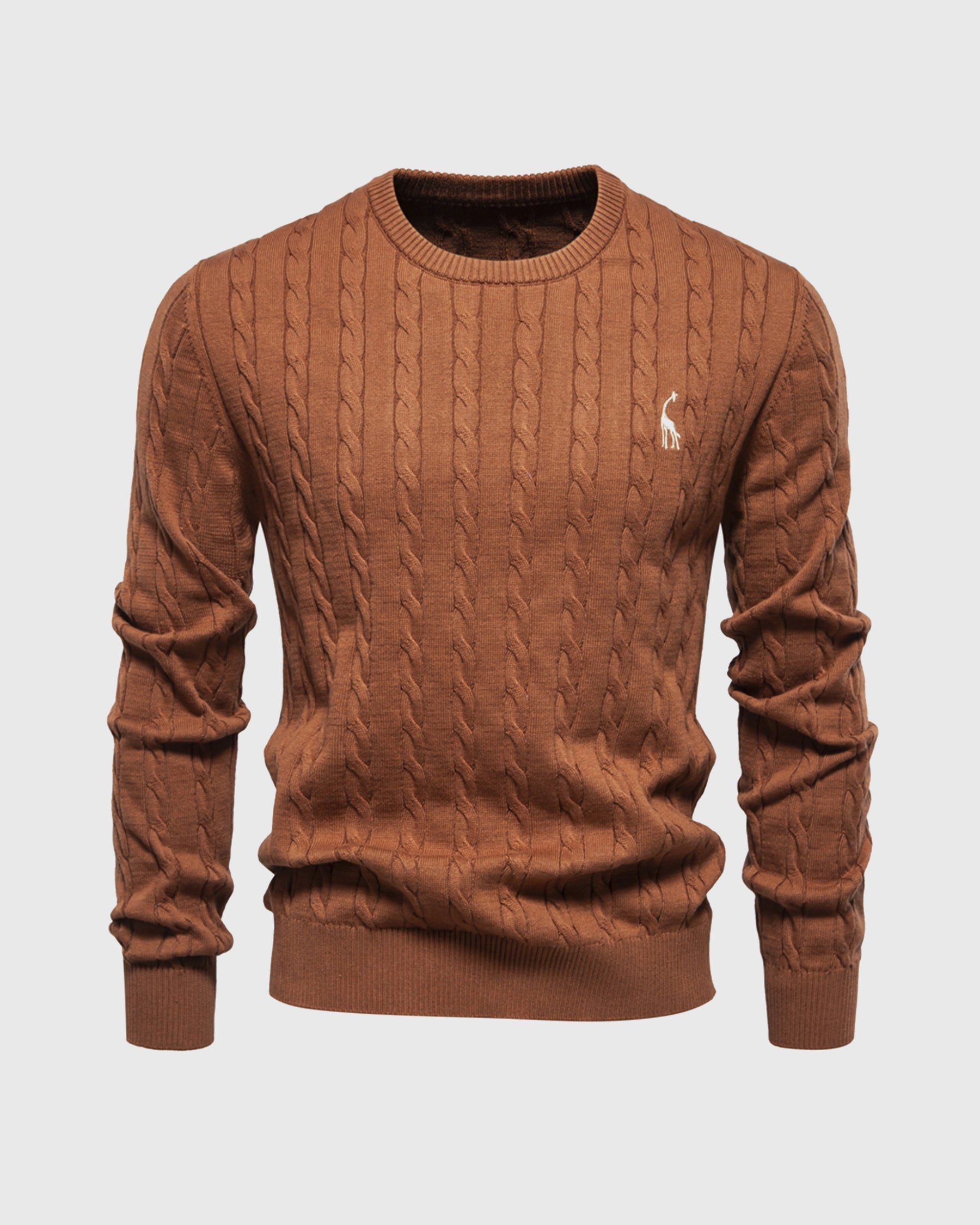 Eleganter Herren Zopfmuster Strickpullover – Hochwertige Baumwolle für Komfort