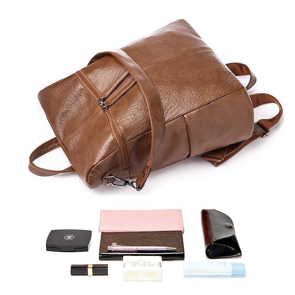Eleganter Rucksack Damen – Geräumig & Multifunktional aus Echtem Leder