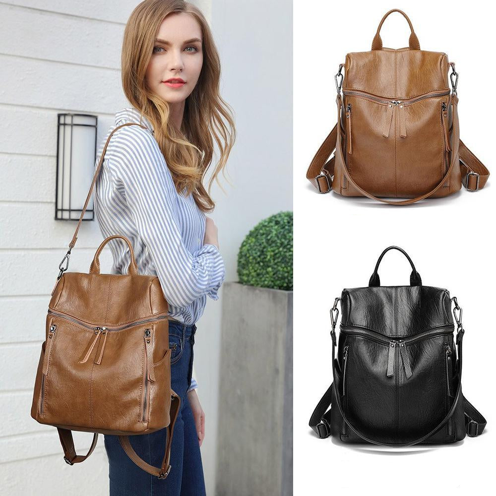 Eleganter Rucksack Damen – Geräumig & Multifunktional aus Echtem Leder