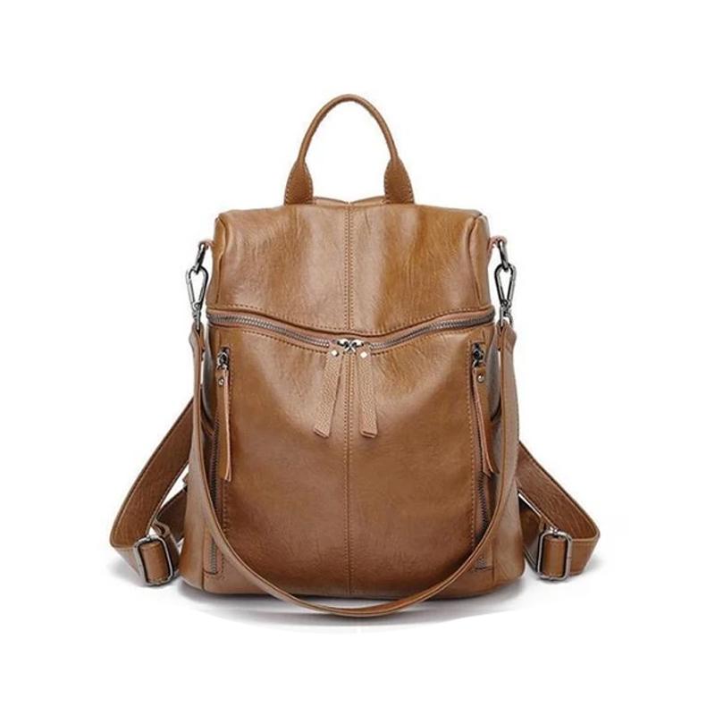 Eleganter Rucksack Damen – Geräumig & Multifunktional aus Echtem Leder