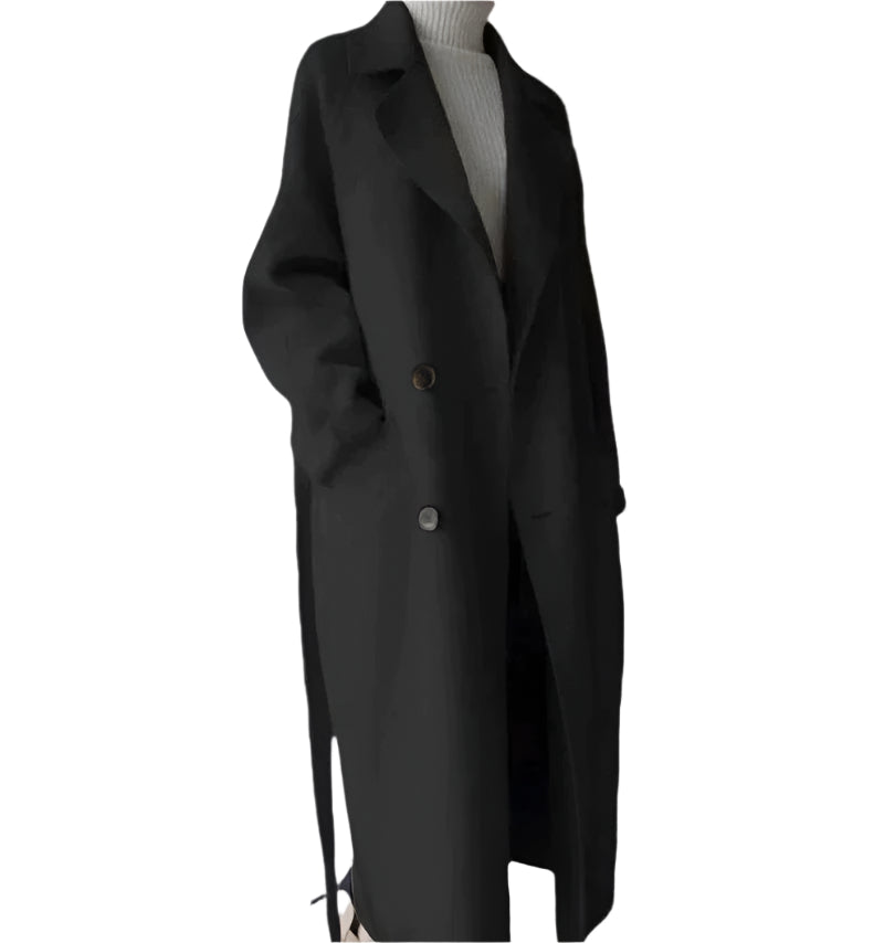 Eleganter Wollmantel Damen – Beige Langer Mantel – Luxuriöse Wärme für den Winter 5