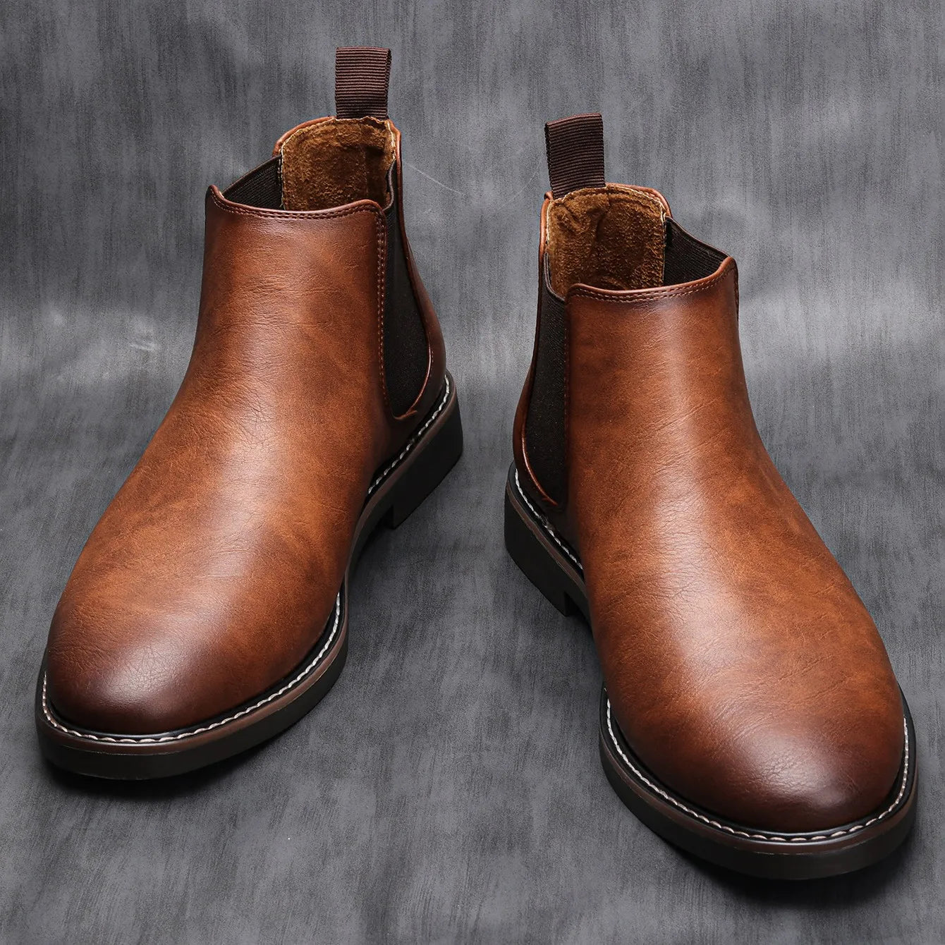 Eleganter Chelsea-Stiefel aus Leder für Herren – Stilvoll & Komfortabel in Schwarz oder Braun 2