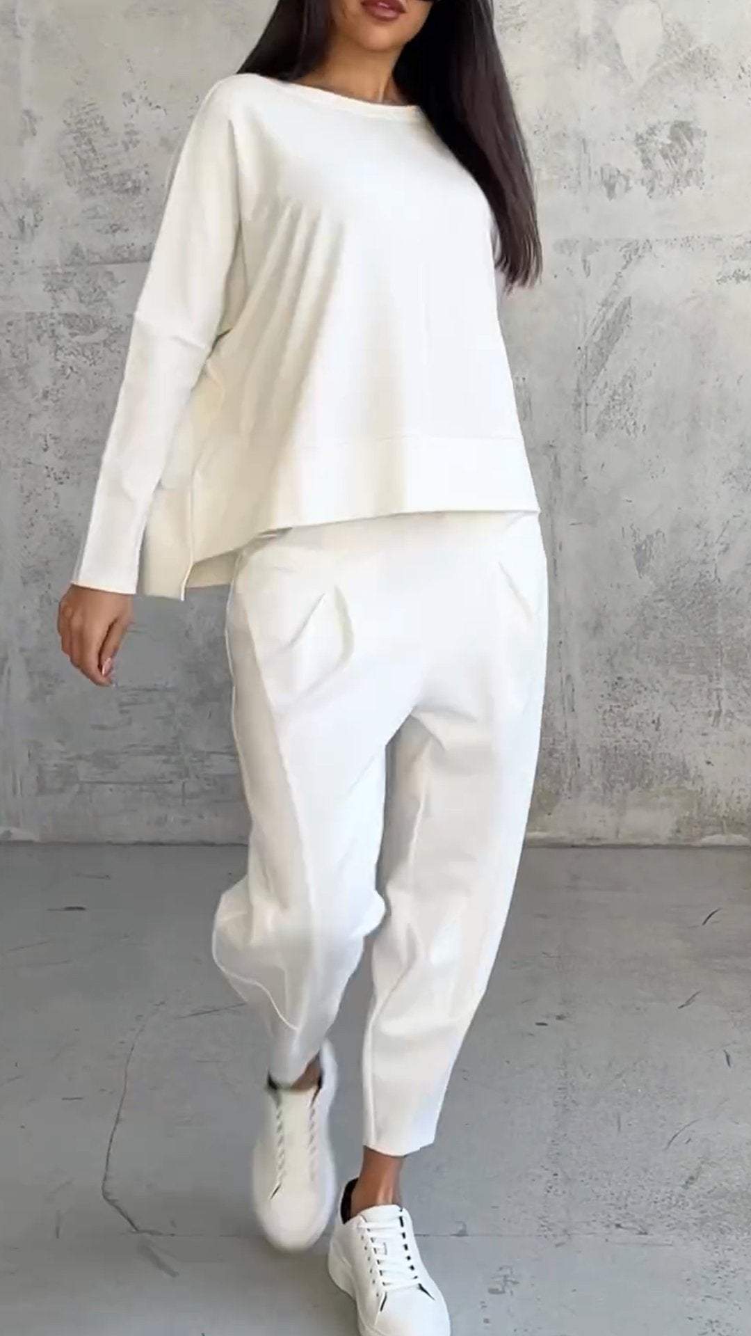 Elegantes Damen-Sommerset – Langarmshirt mit Hosen – Stilvoll & Vielseitig