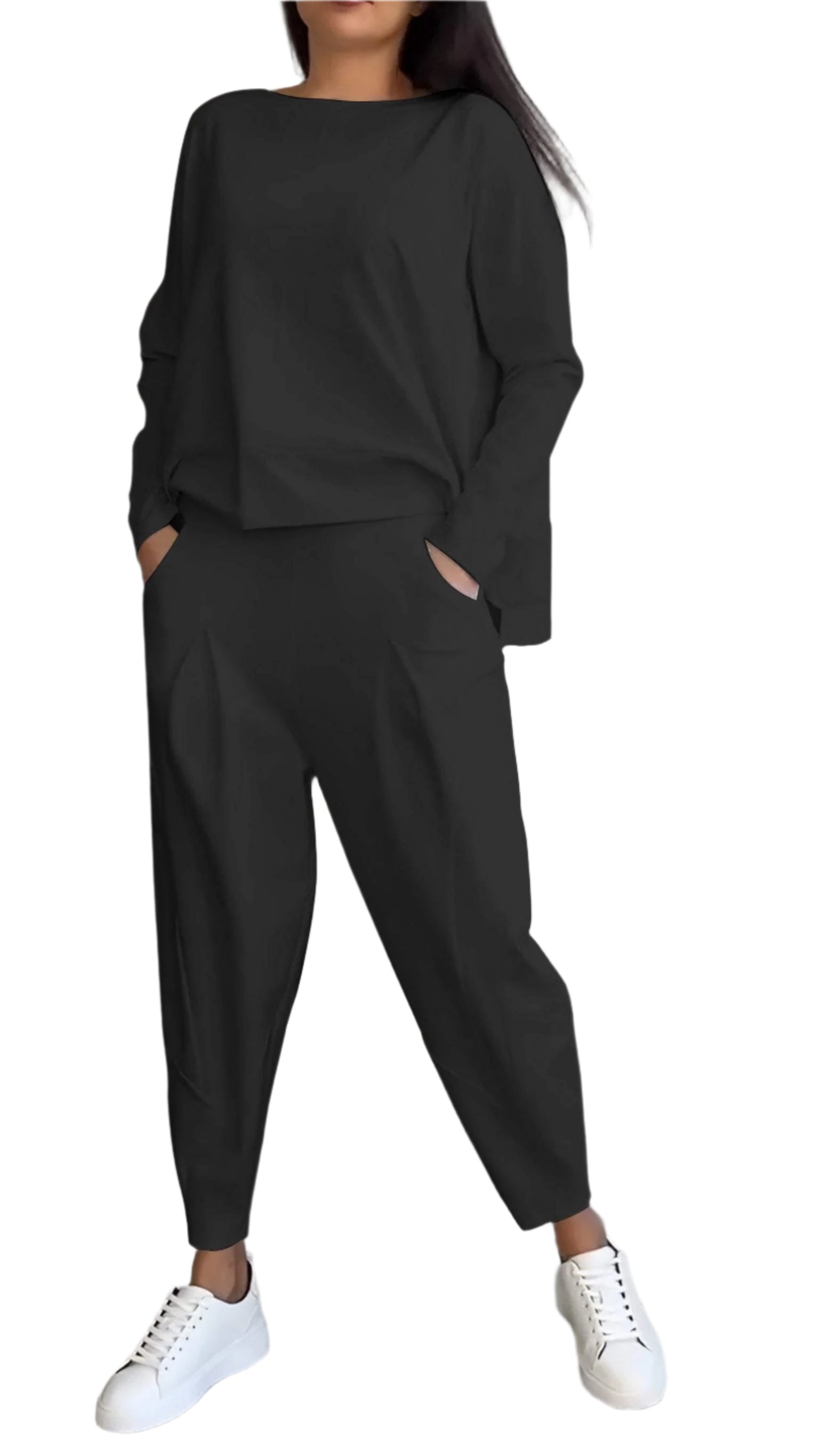 Elegantes Damen-Sommerset – Langarmshirt mit Hosen – Stilvoll & Vielseitig