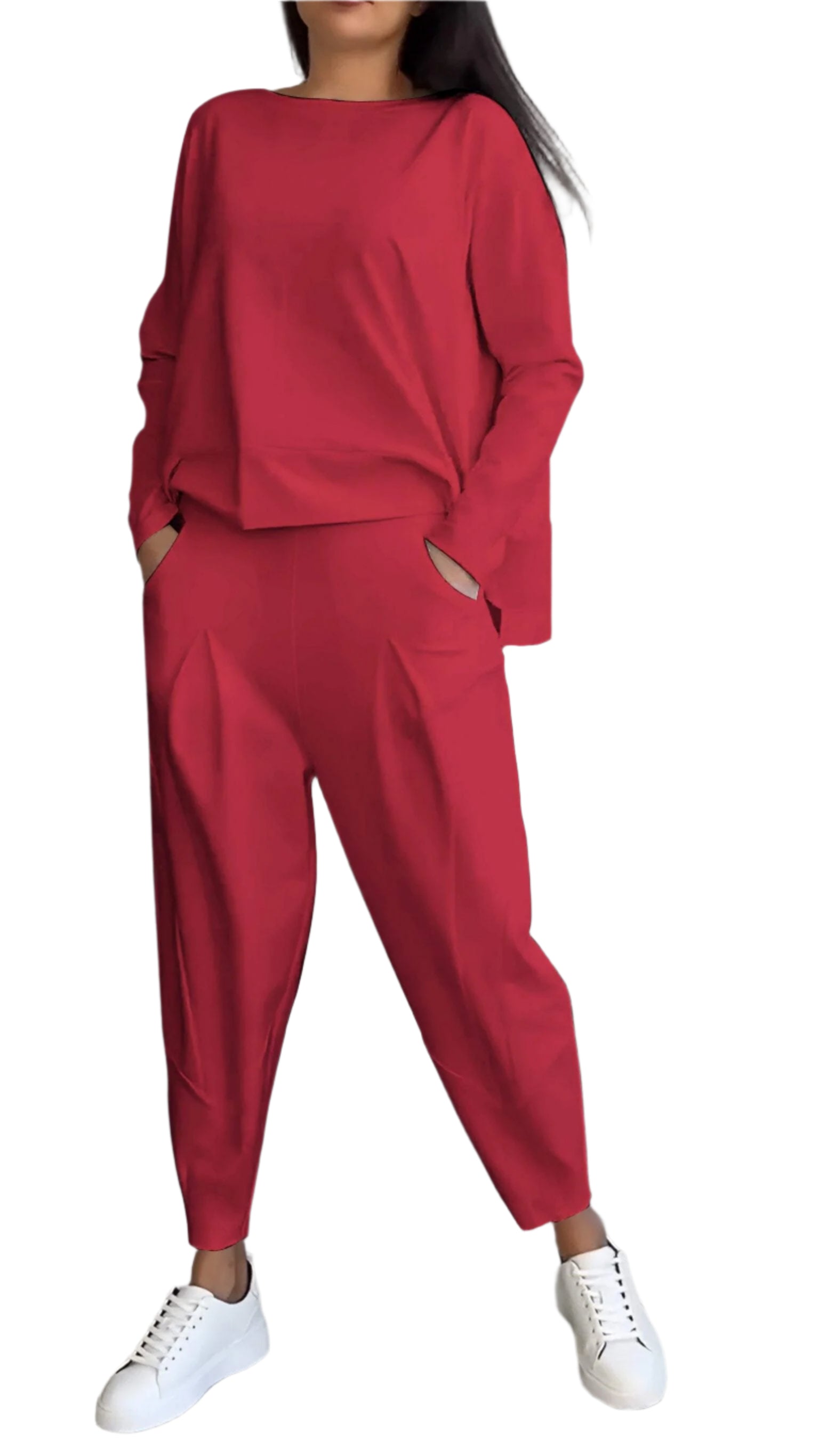 Elegantes Damen-Sommerset – Langarmshirt mit Hosen – Stilvoll & Vielseitig