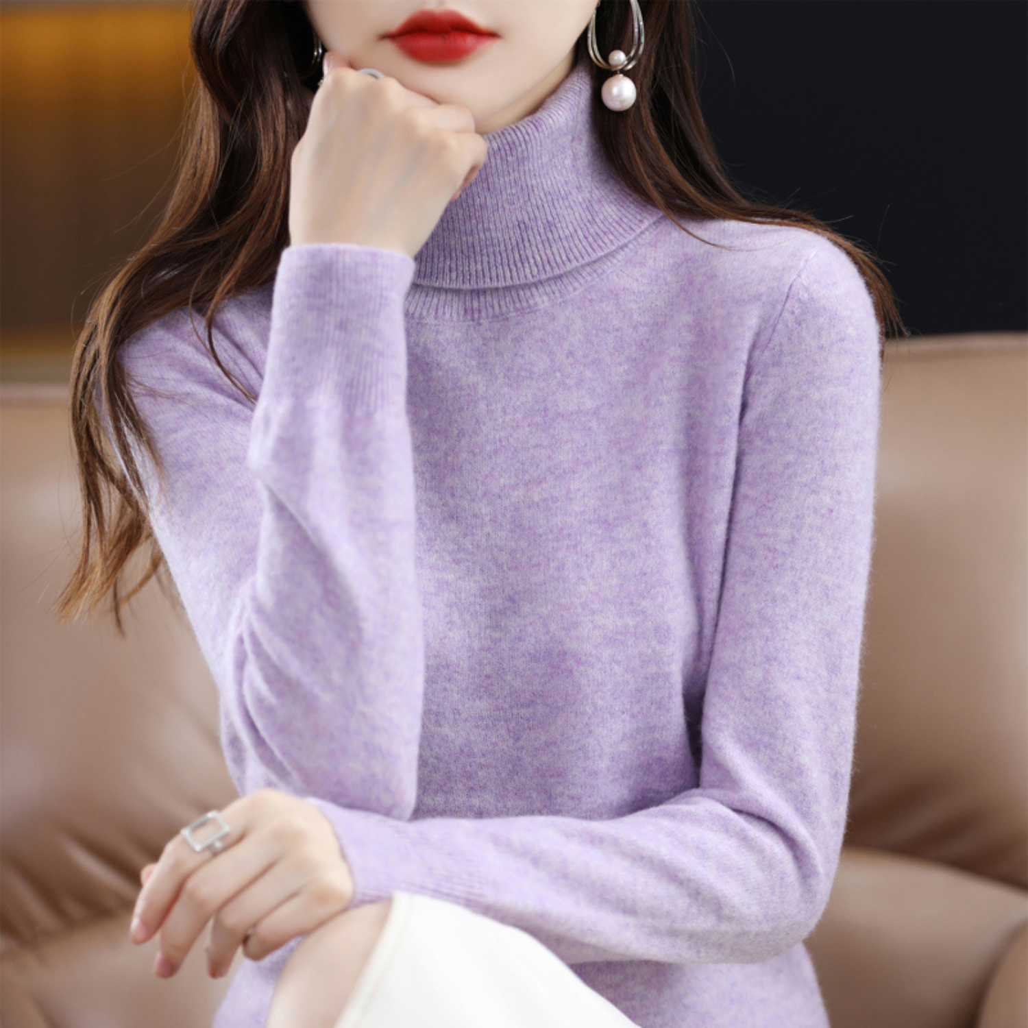 Elena – Rollkragenpullover Damen – Hochwertiger Kaschmir in Schwarz