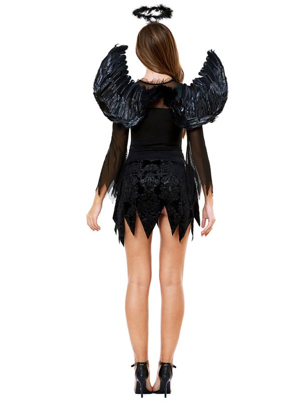 Geflügelter Dunkler Engel – Mini Kostüm – Mystisch & Elegantes Design für Halloween 2