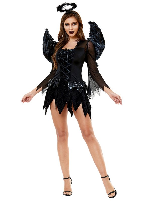 Geflügelter Dunkler Engel – Mini Kostüm – Mystisch & Elegantes Design für Halloween 8