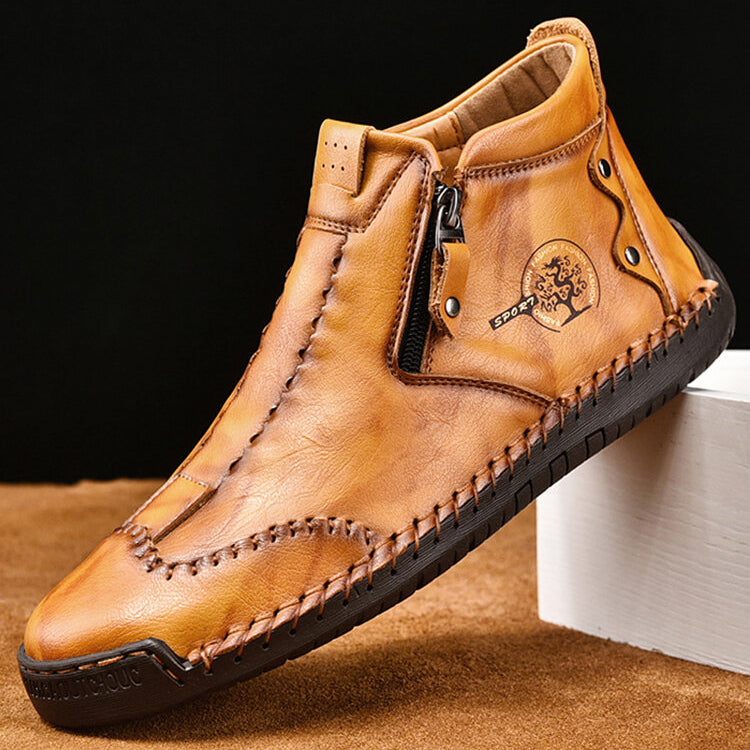 Handgefertigte Stiefeletten aus Mikrofaserleder für Herren – Stilvoll & Vielseitig