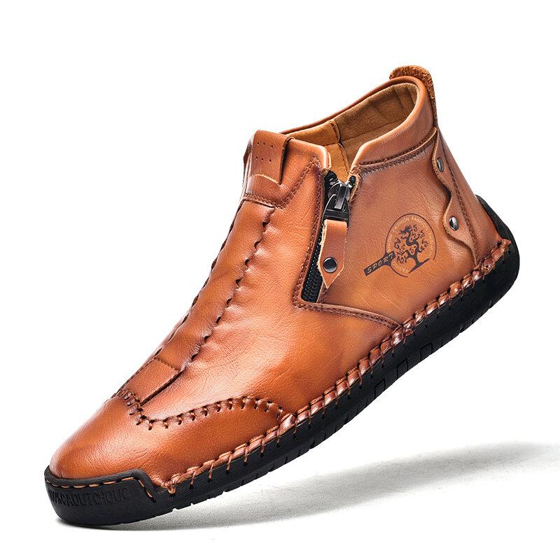 Handgefertigte Stiefeletten aus Mikrofaserleder für Herren – Stilvoll & Vielseitig