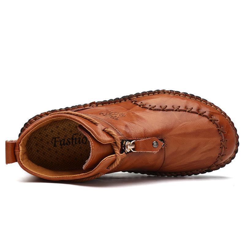 Handgenähte Freizeitstiefel aus Leder für Herren – bequem und rutschfest