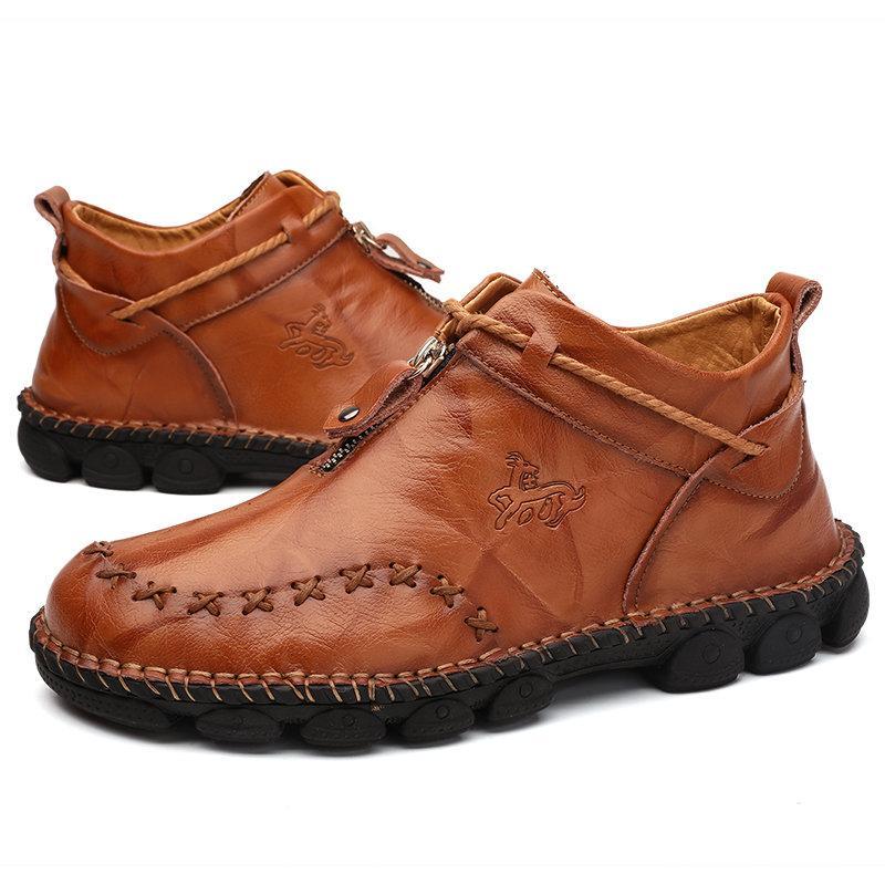 Handgenähte Freizeitstiefel aus Leder für Herren – bequem und rutschfest