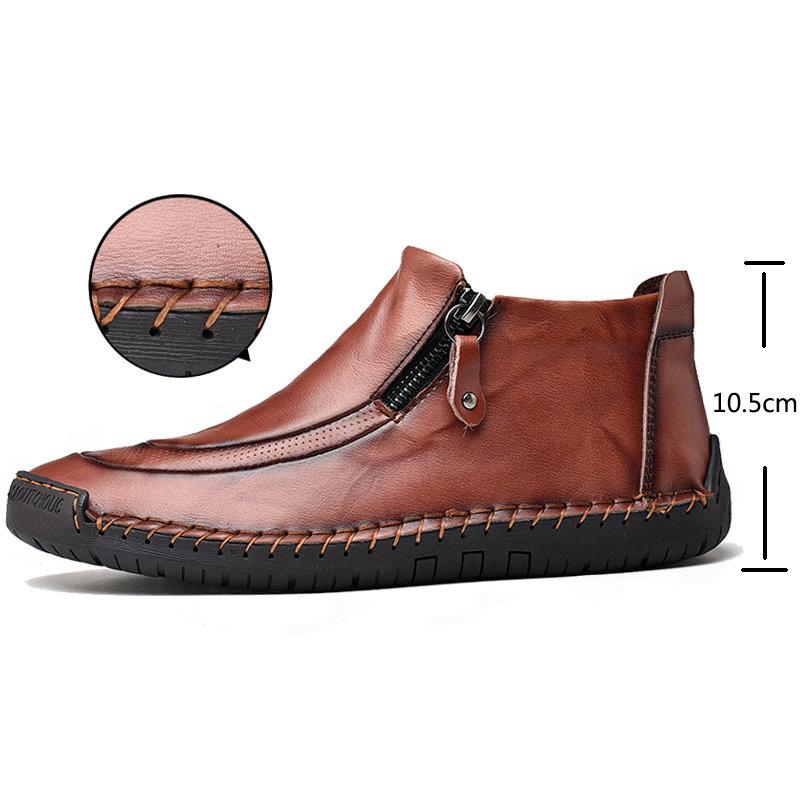 Handgenähte Lederstiefeletten für Herren – Bequem & Stylisch