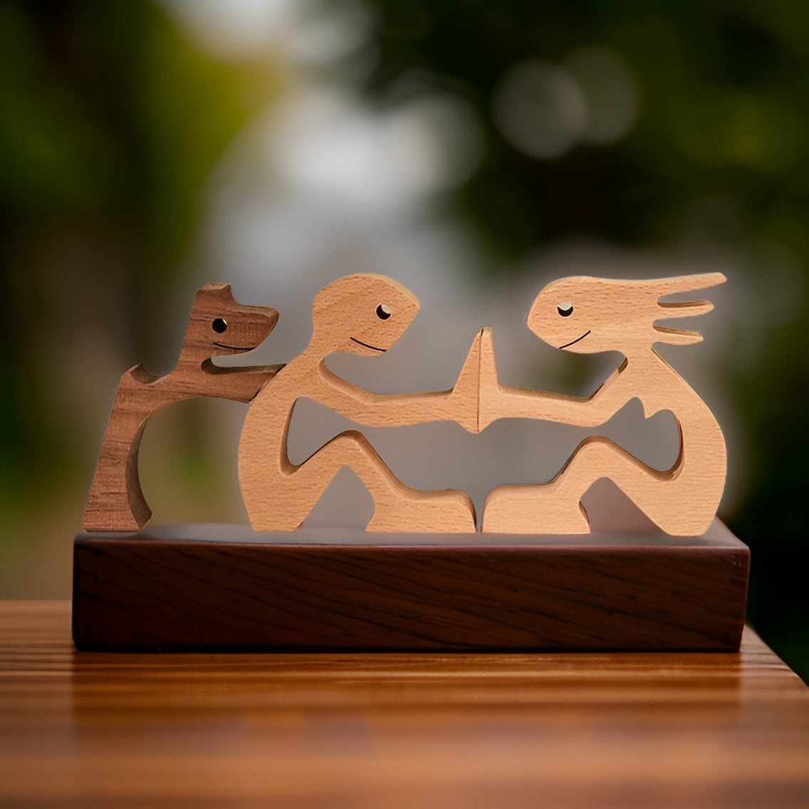 HeartPaw – Handgefertigte Holzskulptur als Symbol der Freundschaft zwischen Mensch & Hund
