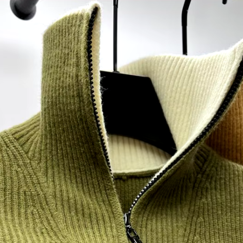 Herren Stehkragen Pullover – Sportlich Elegant mit Reißverschluss