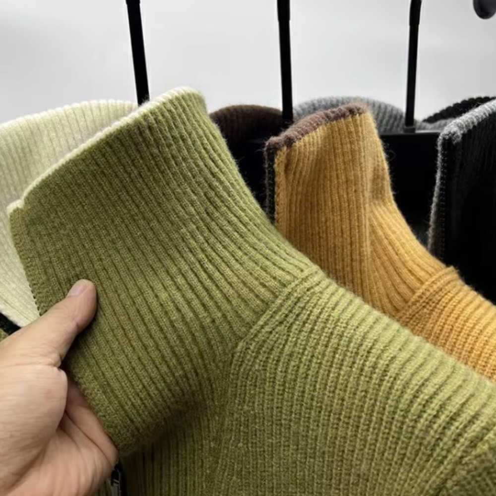 Herren Stehkragen Pullover – Sportlich Elegant mit Reißverschluss
