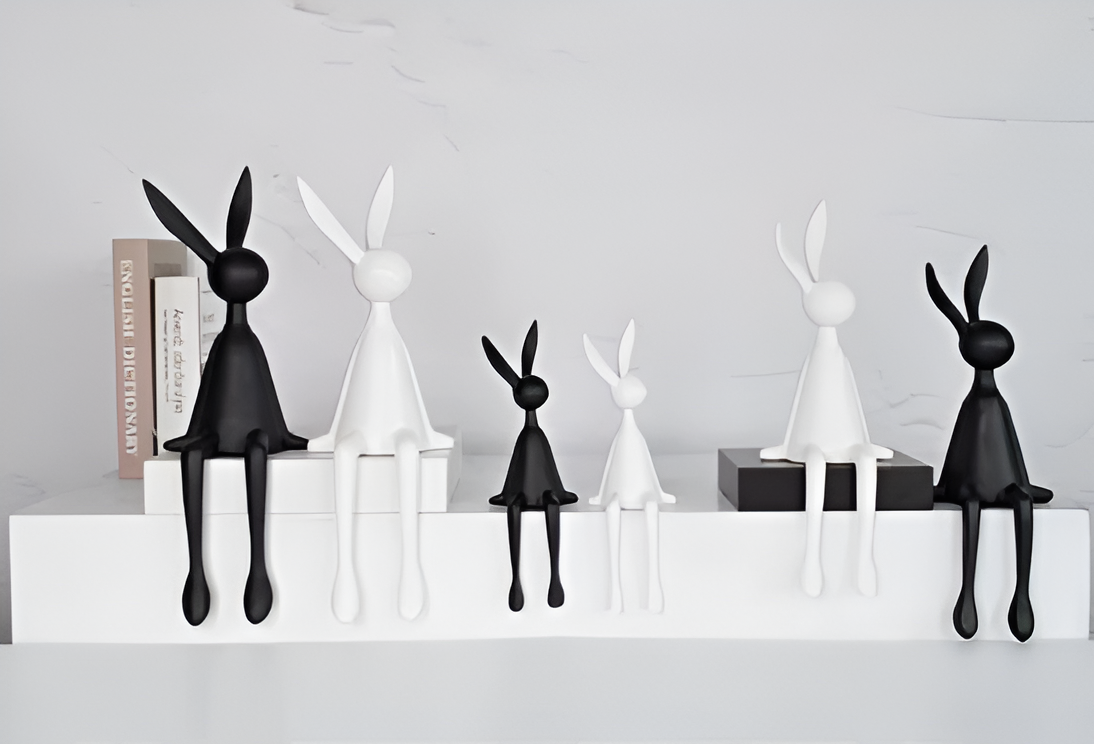 Hoparo – Moderner Osterhase aus Harz (Minimalistisches Deko-Highlight in 3 Farben)