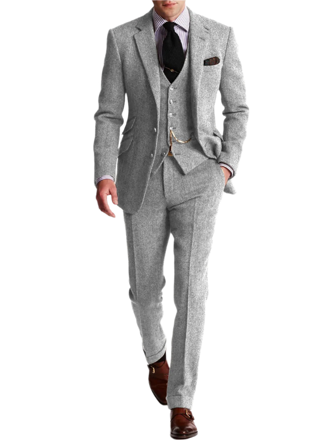 Jacob – Dreiteiliger Tweed-Smoking-Anzug – Klassisch & Elegant für Herren 4