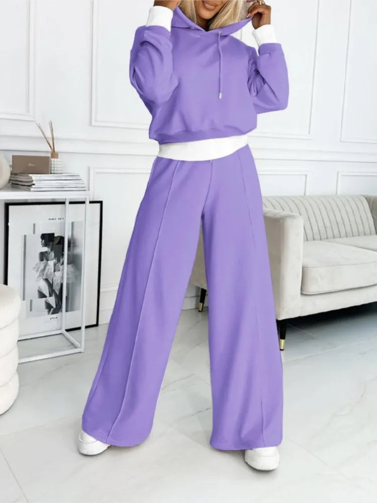 Kapuzenoberteil und weite Hose für Damen – Lässiger Komfort & Stil