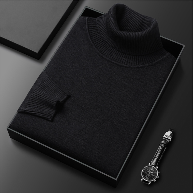 Kaschmir-Baumwoll Rollkragenpullover für Herren – Elegant & Warm