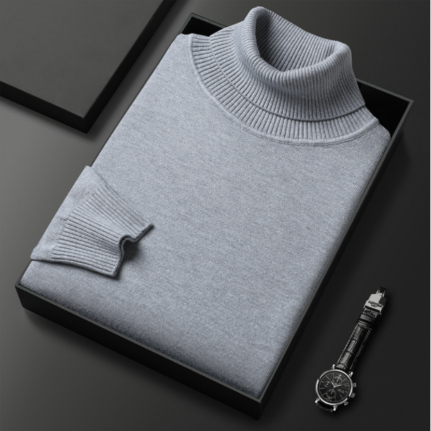 Kaschmir-Baumwoll Rollkragenpullover für Herren – Elegant & Warm